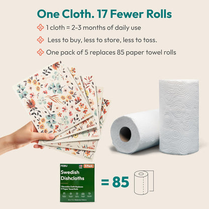 4-Pack Swedish Dishcloths (Reusable & Biodegradable)