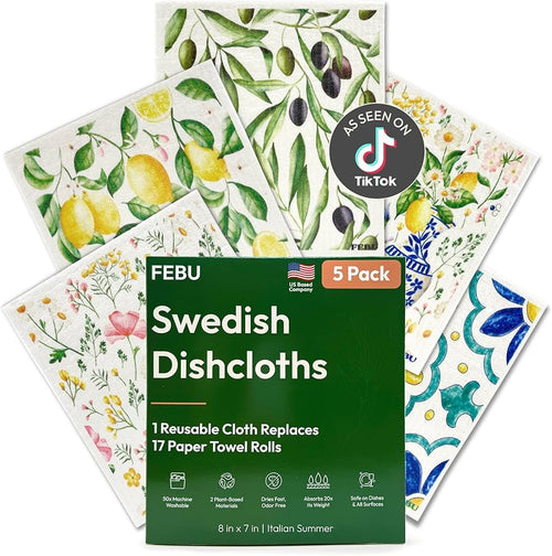 4-Pack Swedish Dishcloths (Reusable & Biodegradable)